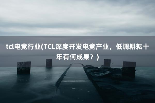 tcl电竞行业(TCL深度开发电竞产业，低调耕耘十年有何成果？)