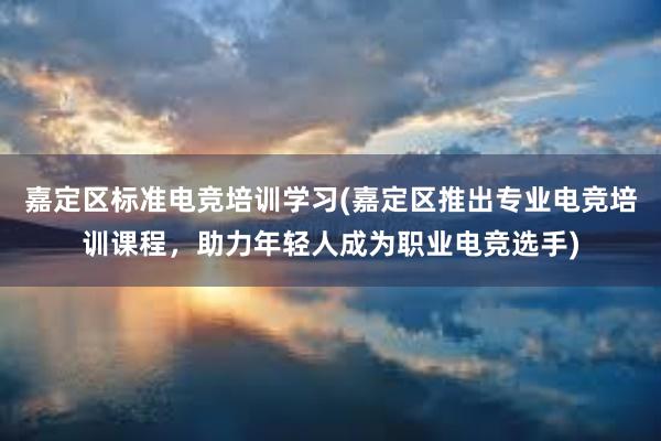 嘉定区标准电竞培训学习(嘉定区推出专业电竞培训课程，助力年轻人成为职业电竞选手)