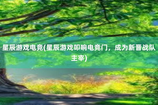 星辰游戏电竞(星辰游戏叩响电竞门，成为新晋战队主宰)