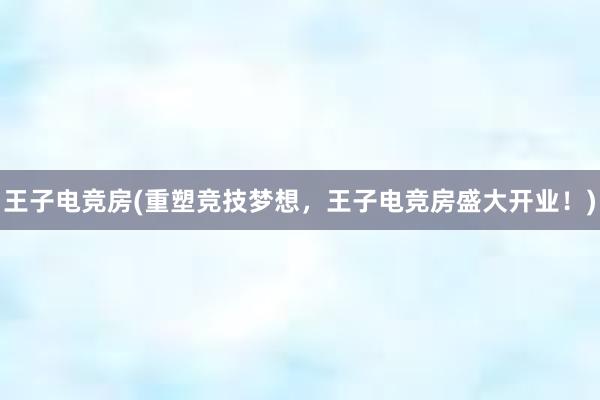 王子电竞房(重塑竞技梦想，王子电竞房盛大开业！)