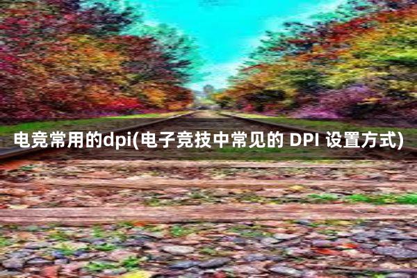 电竞常用的dpi(电子竞技中常见的 DPI 设置方式)