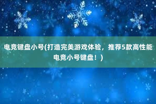 电竞键盘小号(打造完美游戏体验，推荐5款高性能电竞小号键盘！)