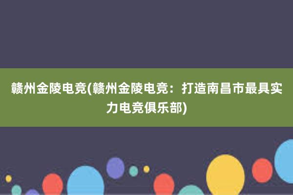 赣州金陵电竞(赣州金陵电竞：打造南昌市最具实力电竞俱乐部)