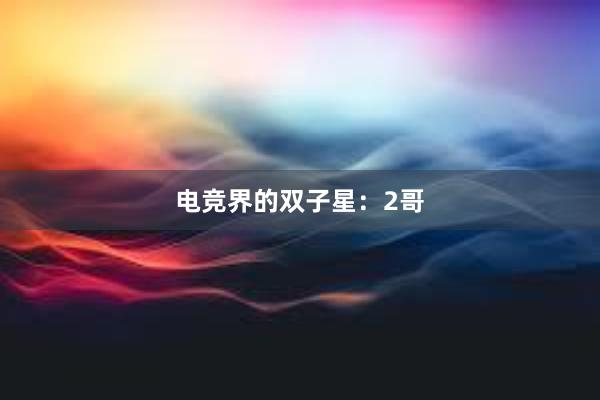 电竞界的双子星：2哥