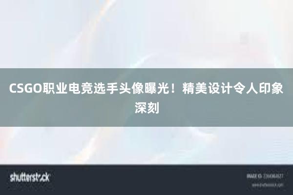 CSGO职业电竞选手头像曝光！精美设计令人印象深刻