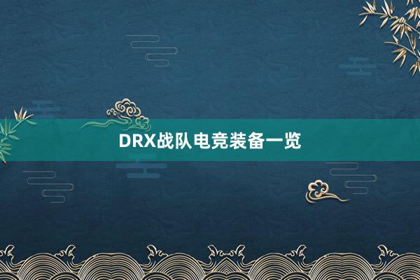 DRX战队电竞装备一览