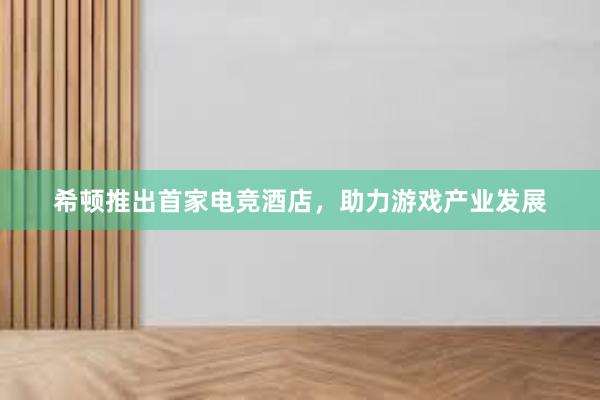 希顿推出首家电竞酒店，助力游戏产业发展