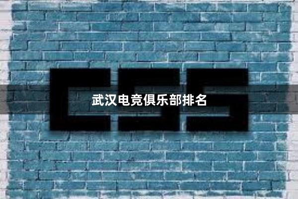 武汉电竞俱乐部排名