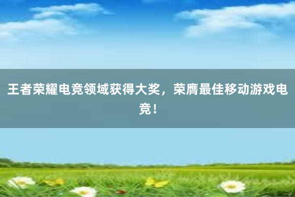 王者荣耀电竞领域获得大奖，荣膺最佳移动游戏电竞！